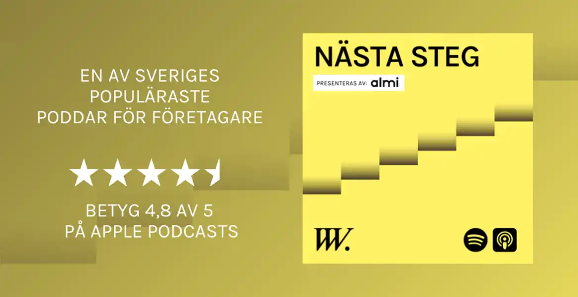 Logotyp av Nästa steg och betyg 4,8 av 5 från Apple Podcaset
